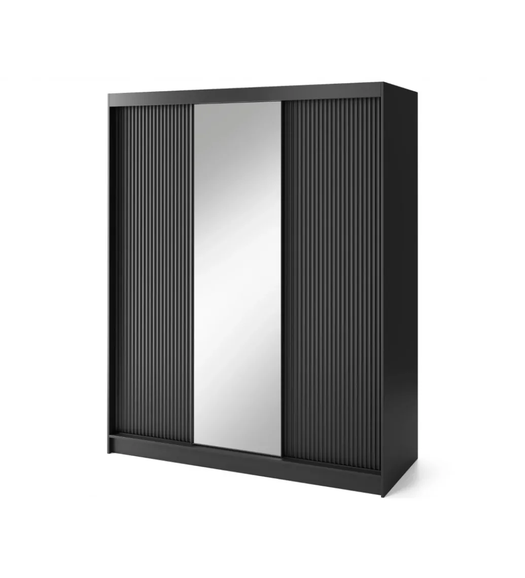 Szafa przesuwna PRESCCO III z lustrem 180 cm czarny*ELTAP Online