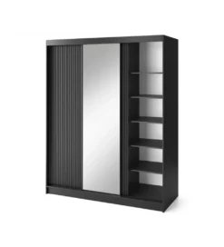 Szafa przesuwna PRESCCO III z lustrem 180 cm czarny*ELTAP Online
