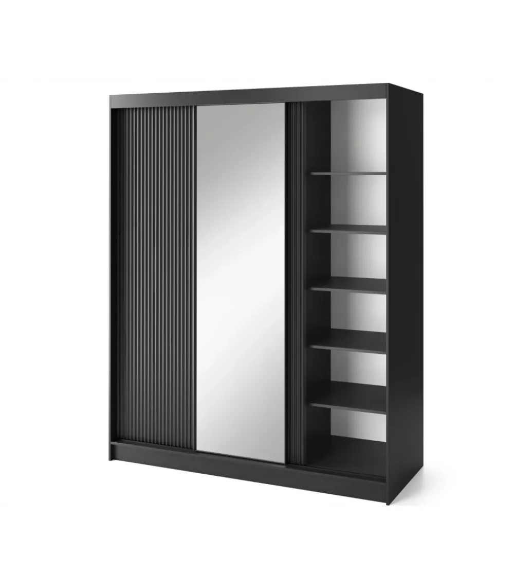 Szafa przesuwna PRESCCO III z lustrem 180 cm czarny*ELTAP Online