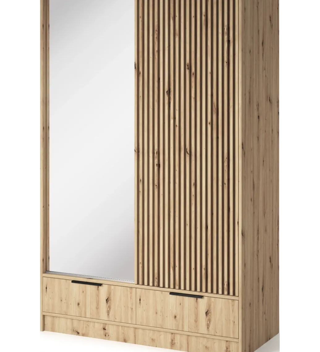 Szafa przesuwna VOODI II 120 cm z lustrem kolor dąb artisan*ELTAP New