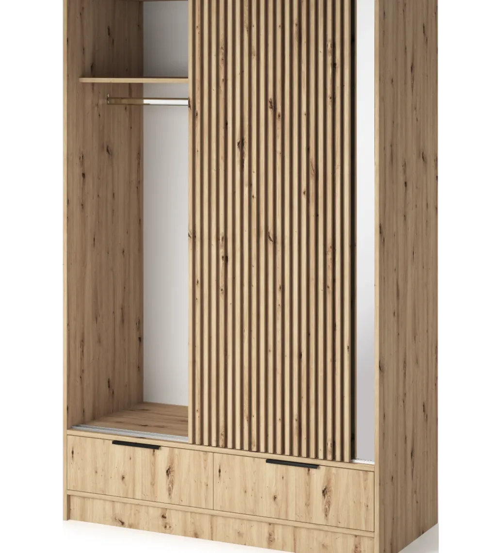 Szafa przesuwna VOODI II 120 cm z lustrem kolor dąb artisan*ELTAP New