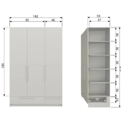 Szafa PURE 215 x 142 cm drewno sosny dust*WOOOD Best