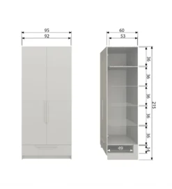Szafa PURE 215 x 95 cm drewno sosny dust*WOOOD Hot
