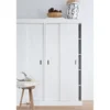 Szafa ROW 195 cm drewno sosny biała*WOOOD Outlet