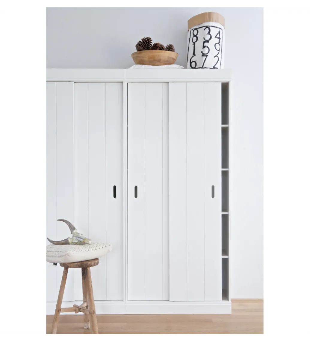 Szafa ROW 195 cm drewno sosny biała*WOOOD Outlet