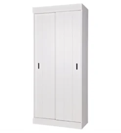 Szafa ROW 195 cm drewno sosny biała*WOOOD Outlet