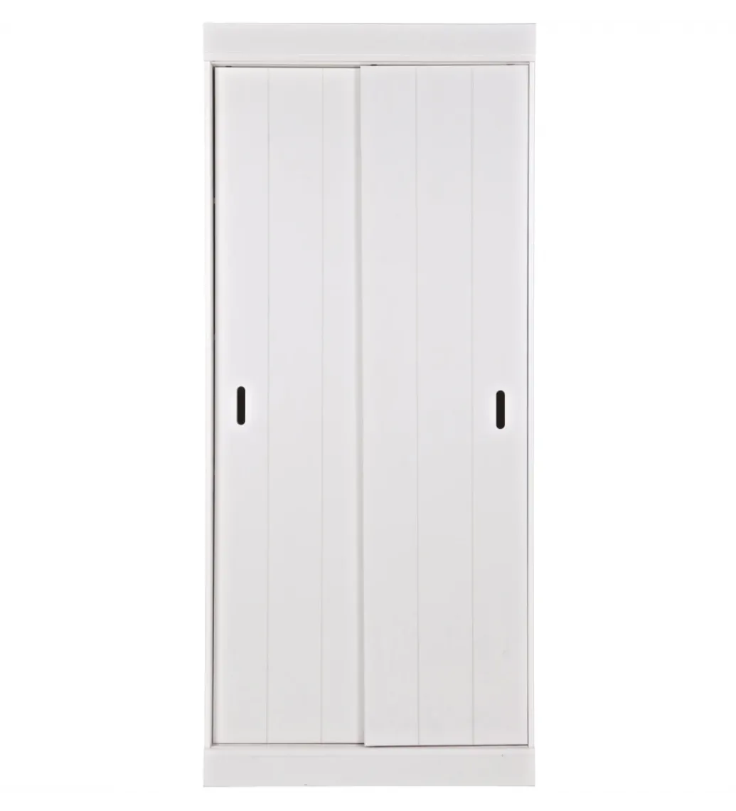 Szafa ROW 195 cm drewno sosny biała*WOOOD Outlet