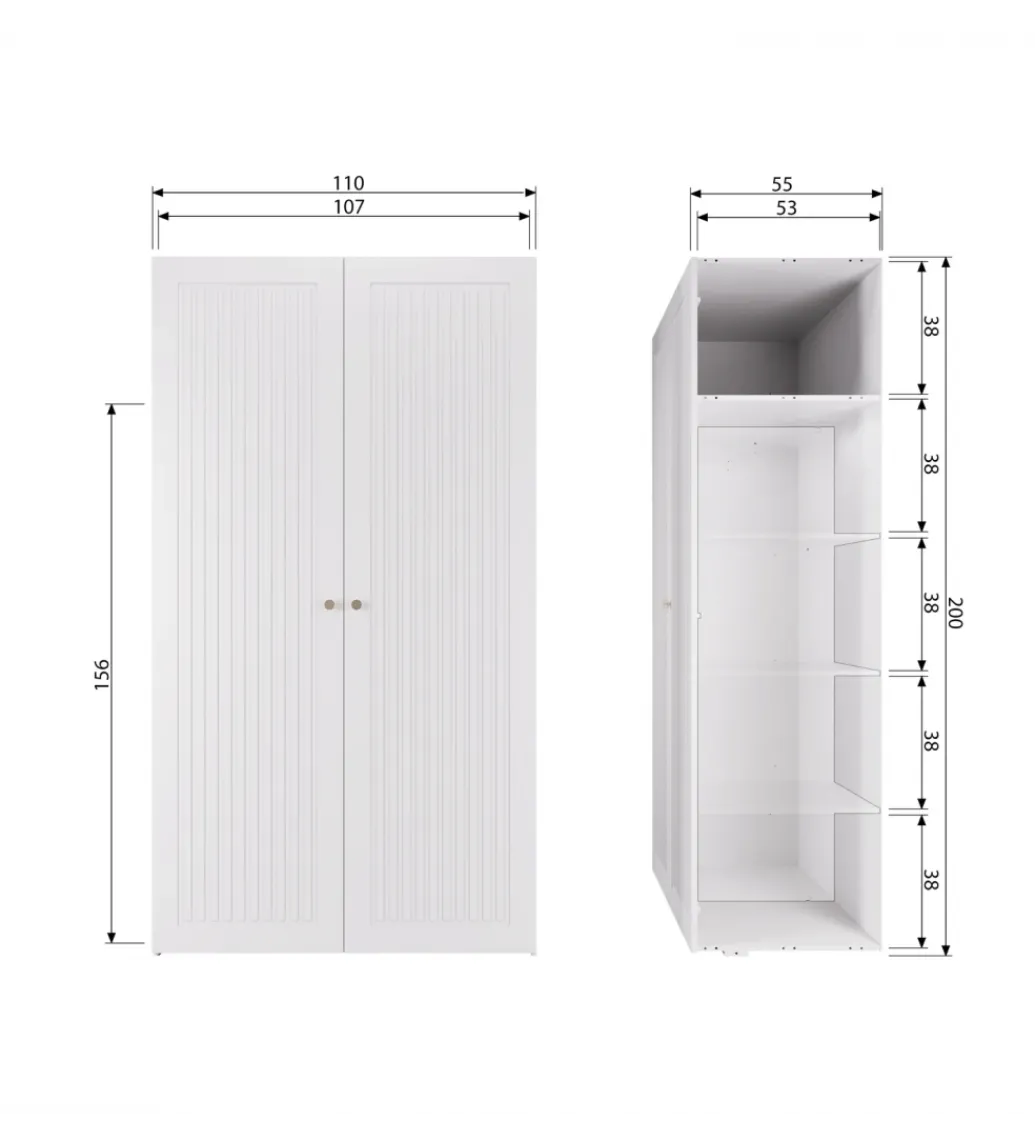 Szafa SIPKE 210 cm drewno sosny biała*WOOOD Discount