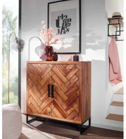 Szafka na buty HERNARES 100 cm drewno sheesham*WOHNLING, GERMANY Outlet