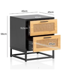 Szafka nocna Ambert 45 cm czarna*WOHNLING, GERMANY Best