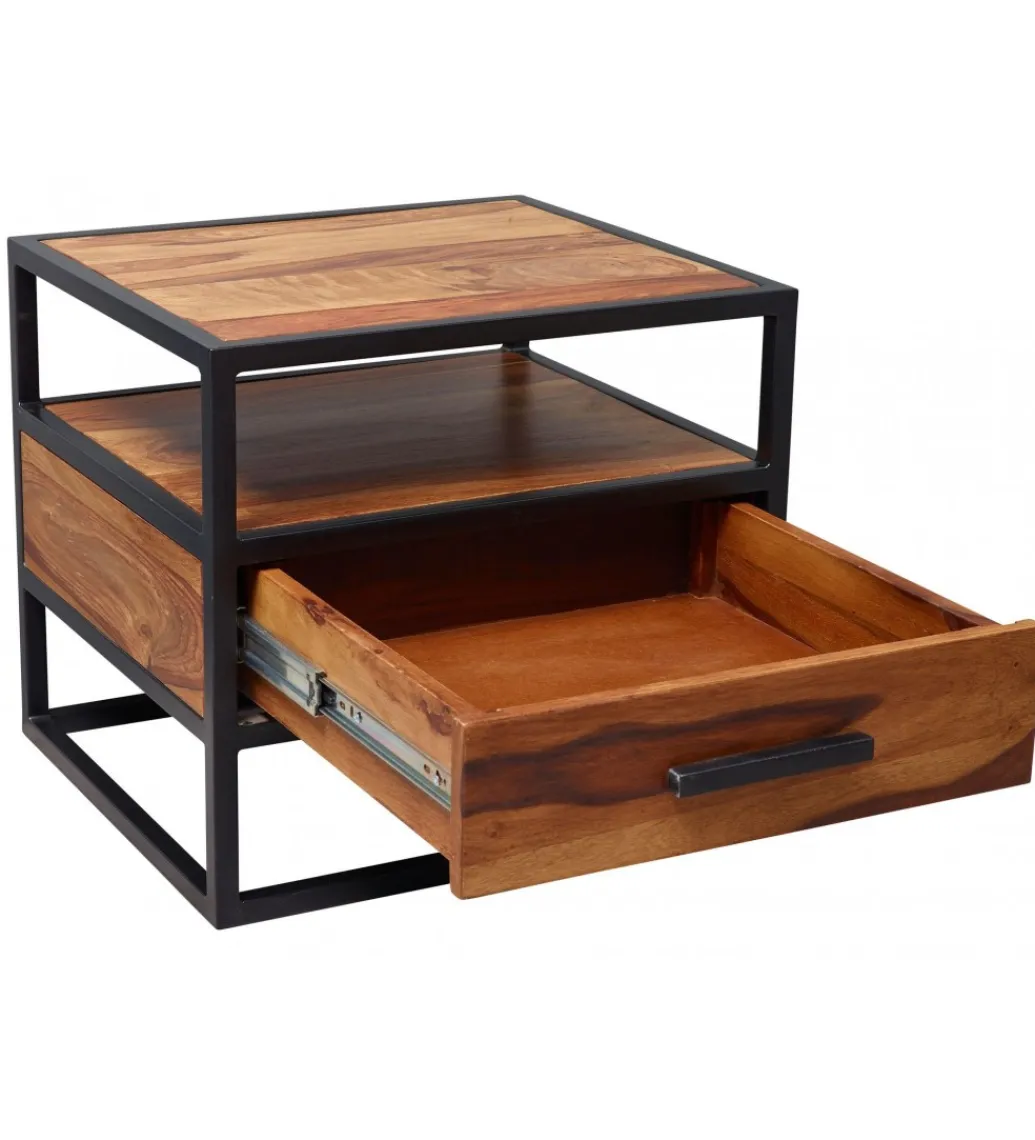 Szafka nocna CARBERA 50 cm drewno sheesham*WOHNLING, GERMANY Online