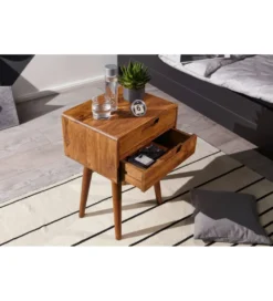 Szafka nocna FEREZ 47 cm drewno sheesham*WOHNLING, GERMANY New