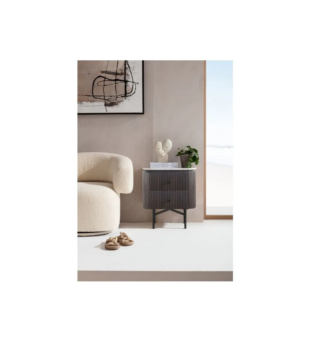 Szafka nocna GLENN 50 cm antracytowa*KARE Outlet