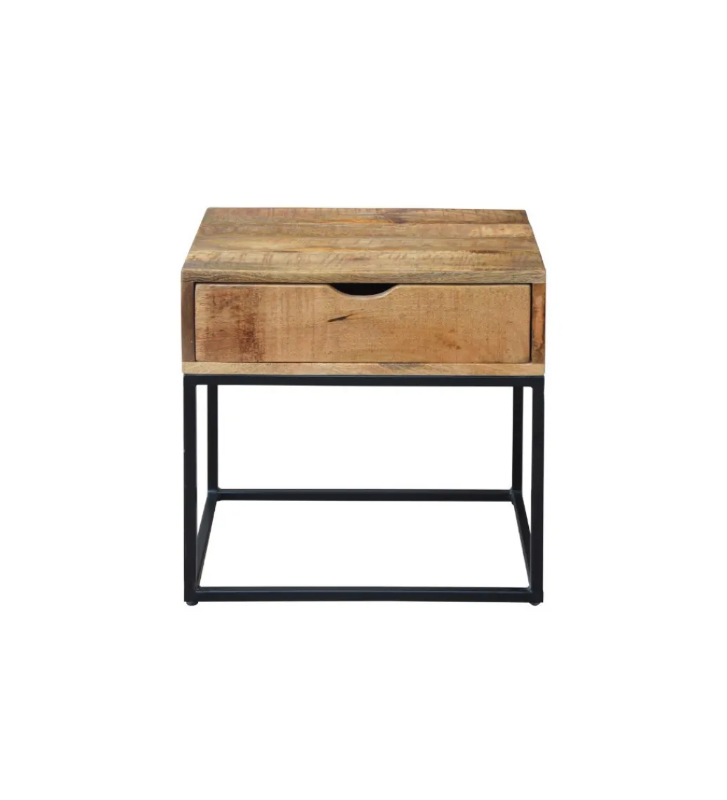 Szafka nocna Iron Craft drewno mango*Invicta Interior - przedsprzedaż Online