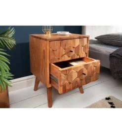 Szafka nocna Komodo Mystic 40 cm drewno akacja*Invicta Interior Discount
