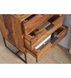 Szafka nocna LORENTE 50 cm drewno sheesham*WOHNLING, GERMANY Online