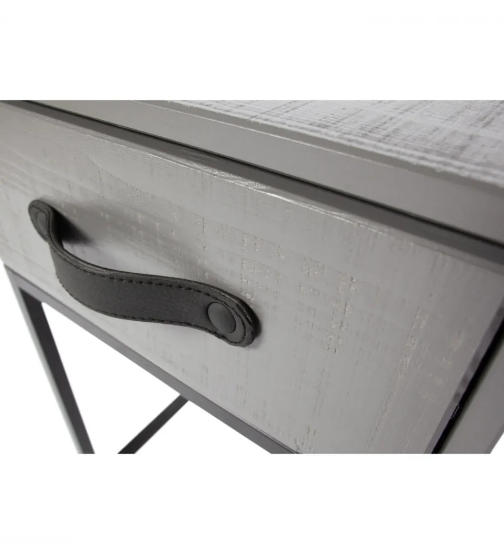 Szafka nocna MORRIS 52 cm drewno sosny szara*WOOOD Clearance