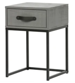 Szafka nocna MORRIS 52 cm drewno sosny szara*WOOOD Clearance