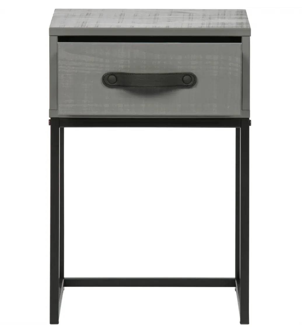 Szafka nocna MORRIS 52 cm drewno sosny szara*WOOOD Clearance
