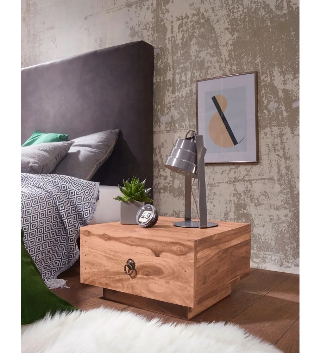 Szafka nocna MUMBAI 40 cm drewno akacja*WOHNLING, GERMANY Best