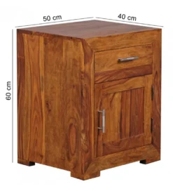 Szafka nocna MUMBAI 50 cm drewno sheesham*WOHNLING, GERMANY Clearance