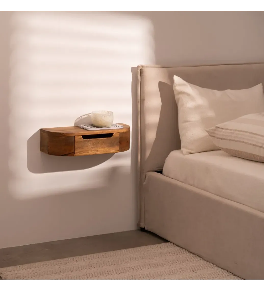 Szafka nocna RUKNO 50 cm drewno mango brązowa*Zona-Design Outlet