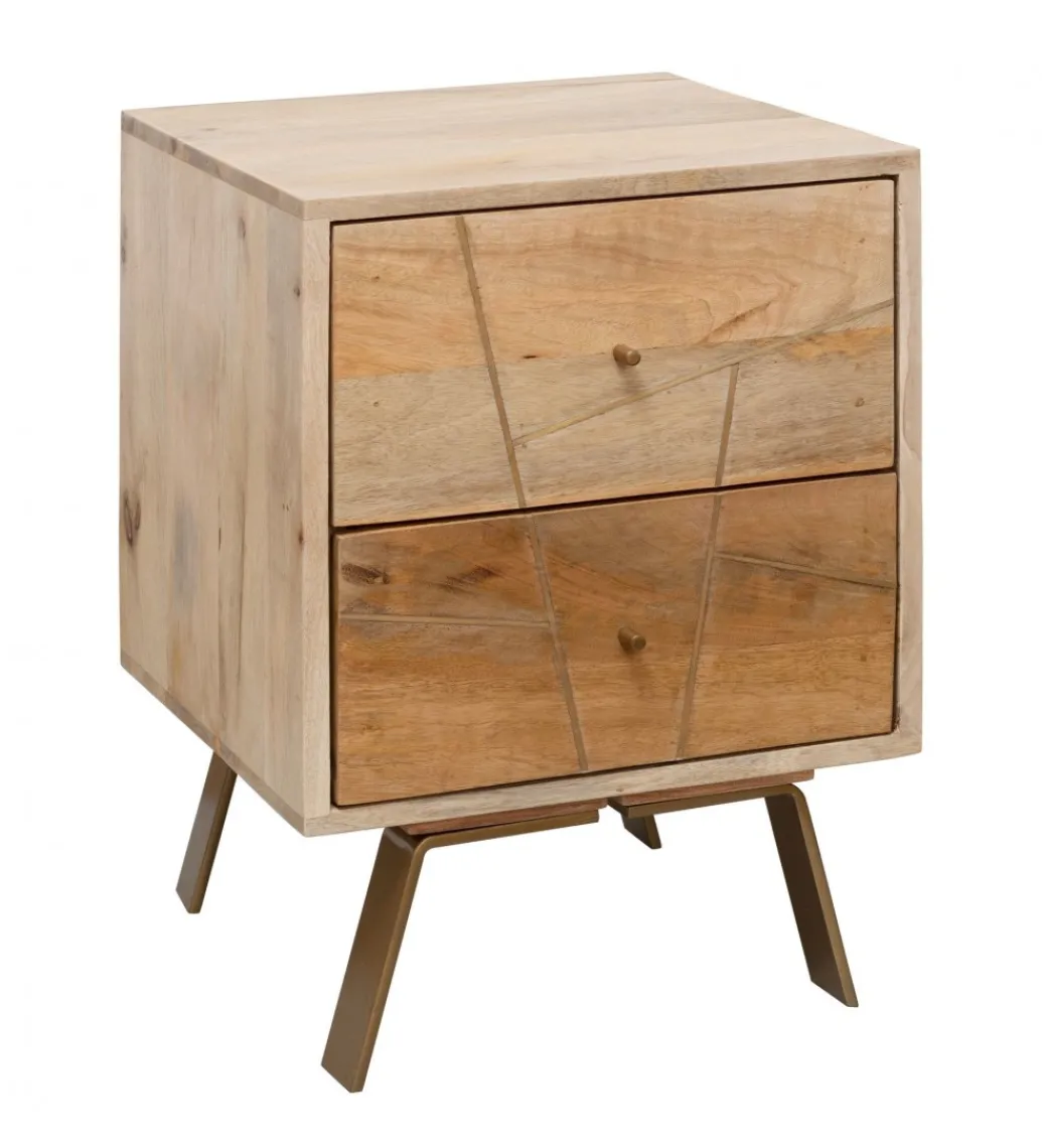 Szafka nocna SIKAR 40 cm drewno mango*WOHNLING, GERMANY Outlet