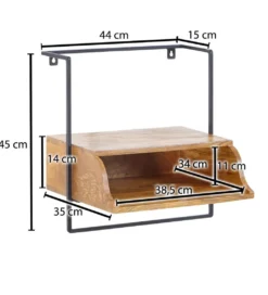 Szafka nocna wisząca BARIKA 44 cm drewno mango brąz*WOHNLING, GERMANY Hot