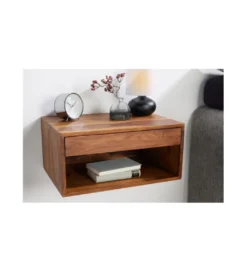 Szafka nocna wisząca ZAMBEZI 50 cm drewno sheesham*Invicta Interior Outlet