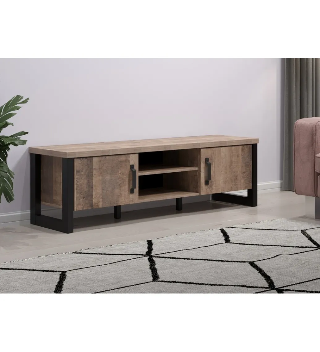 Szafka pod TV EMILE 166 cm w optyce dąb tytoniowo-brązowy*MCA New