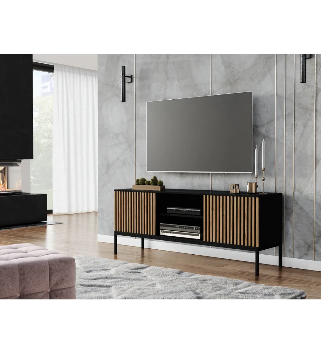 Szafka RTV MEORATI 150 cm w optyce dąb artisan*ELTAP Clearance