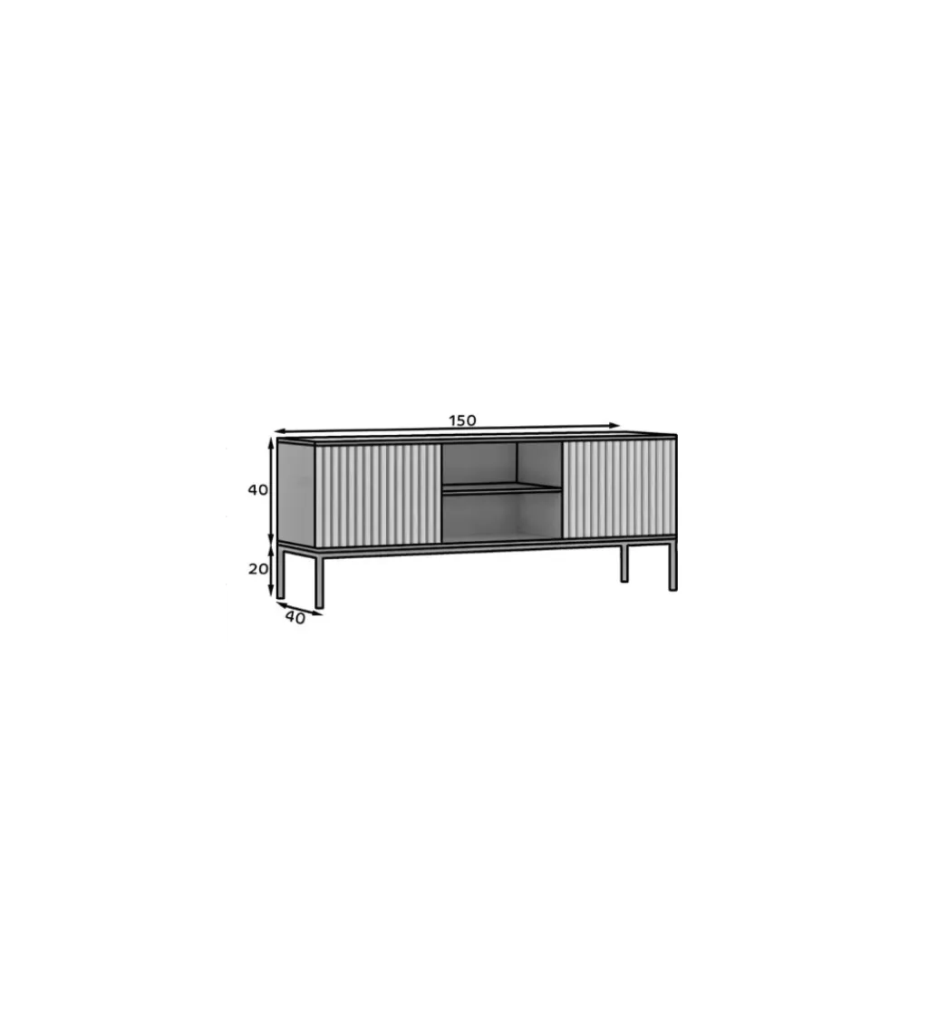 Szafka RTV MEORATI 150 cm w optyce dąb artisan*ELTAP Clearance