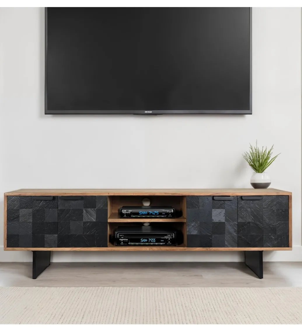 Szafka RTV WOHNLING 150 cm drewno akacja*WOHNLING, GERMANY Best