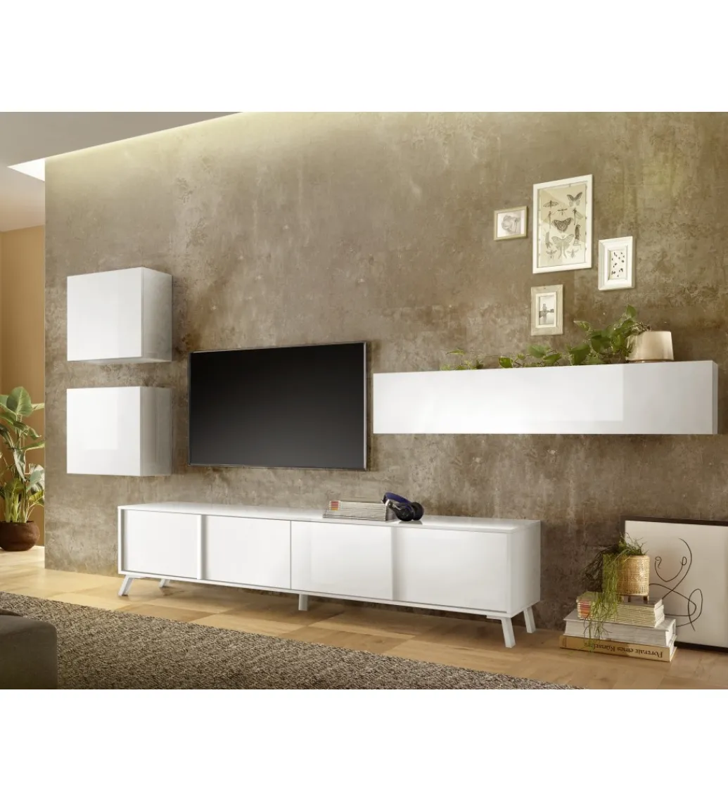 Szafka wisząca CITY 138 cm biała*MCA Linia Włoska Outlet