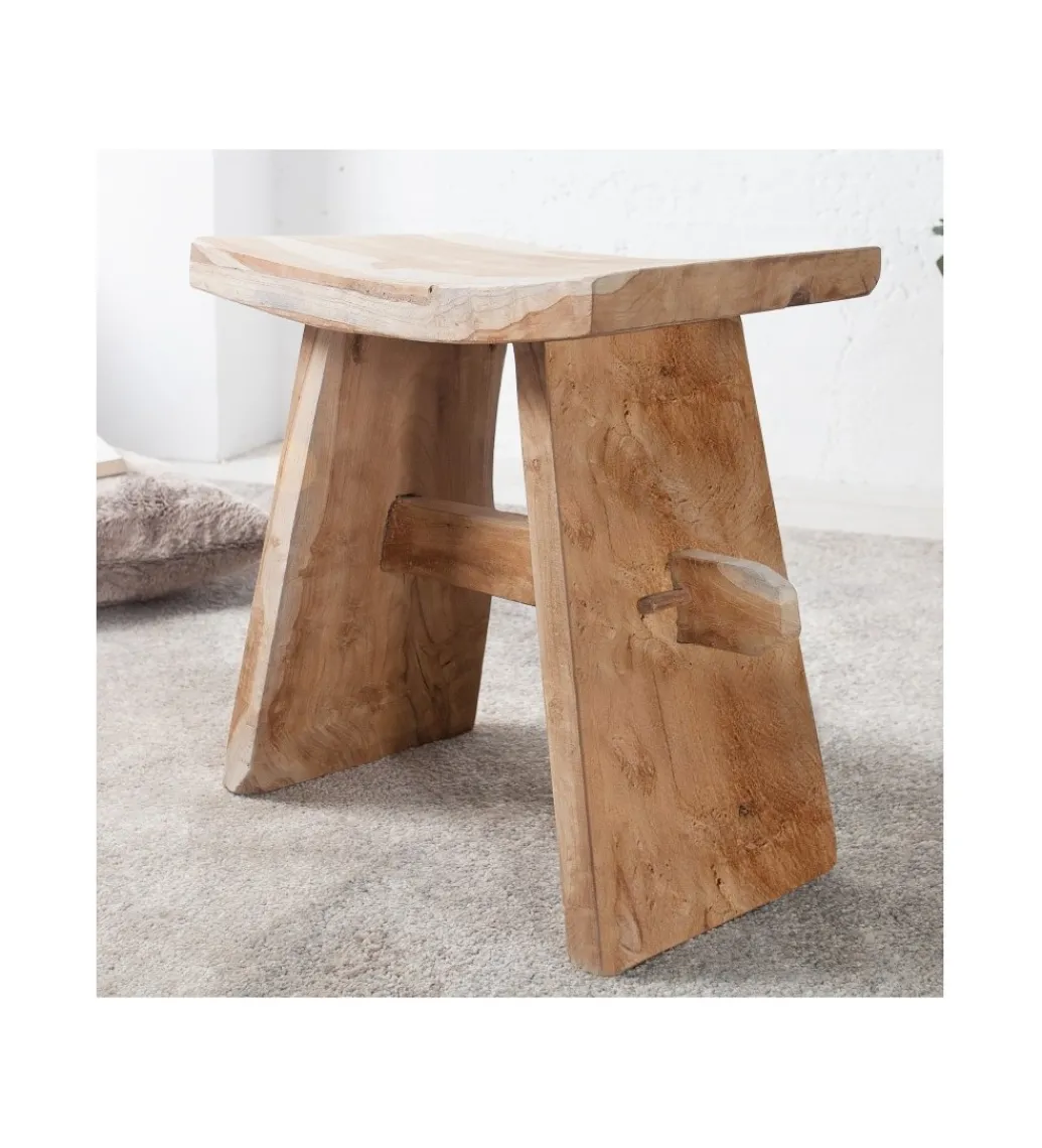 Taboret Zen 40 cm z naturalnego drewna*Invicta Interior Best