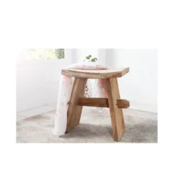 Taboret Zen 40 cm z naturalnego drewna*Invicta Interior Best