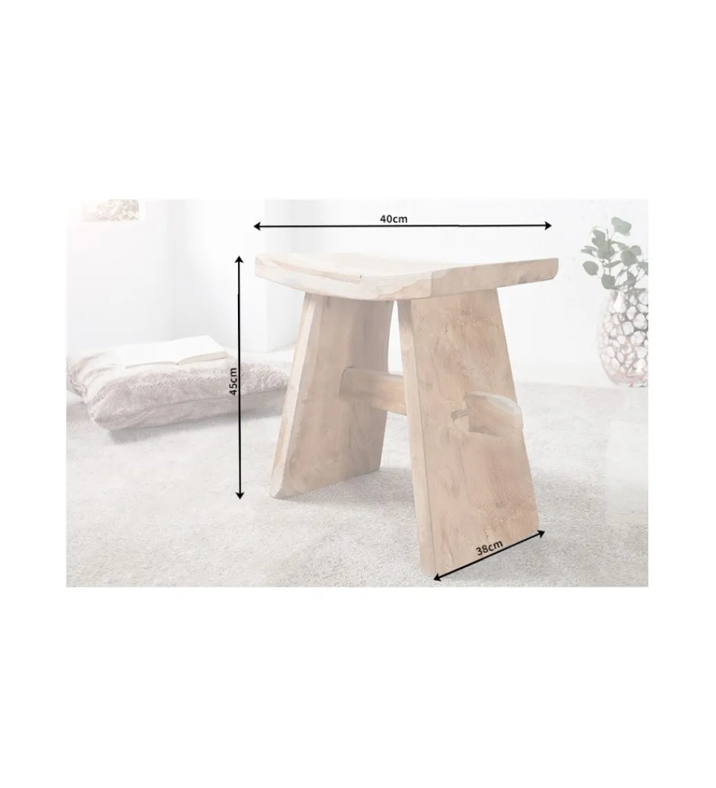 Taboret Zen 40 cm z naturalnego drewna*Invicta Interior Best