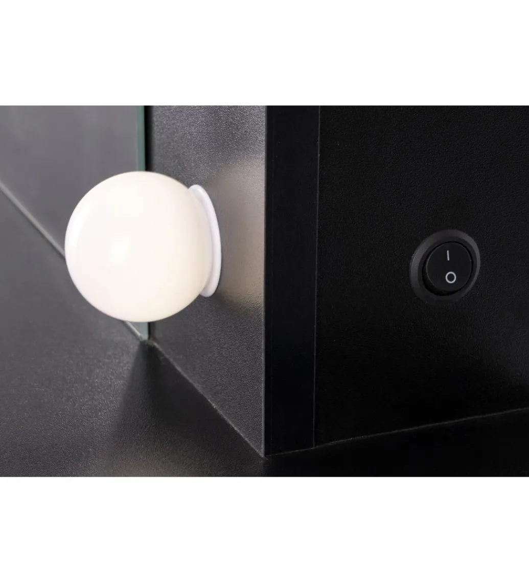 Toaletka HOLLYWOOD 94 cm czarna z oświetleniem LED*Halmar