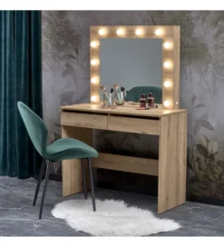 Toaletka HOLLYWOOD 94 cm dąb artisan z oświetleniem LED*Halmar Clearance