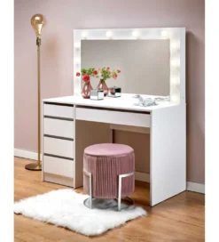 Toaletka HOLLYWOOD XL 120 cm biała z oświetleniem LED*Halmar Outlet