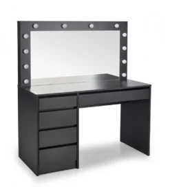 Toaletka HOLLYWOOD XL 120 cm czarna z oświetleniem LED*Halmar Best