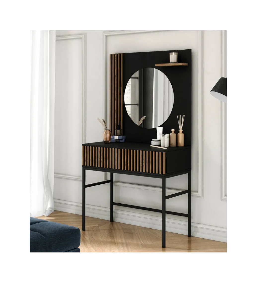 Toaletka wisząca MEORATI 85 cm w optyce dąb artisan/czarny*ELTAP Sale