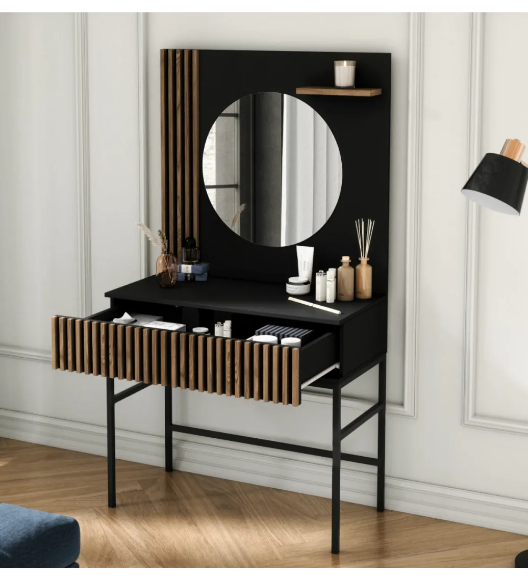 Toaletka wisząca MEORATI 85 cm w optyce dąb artisan/czarny*ELTAP Sale
