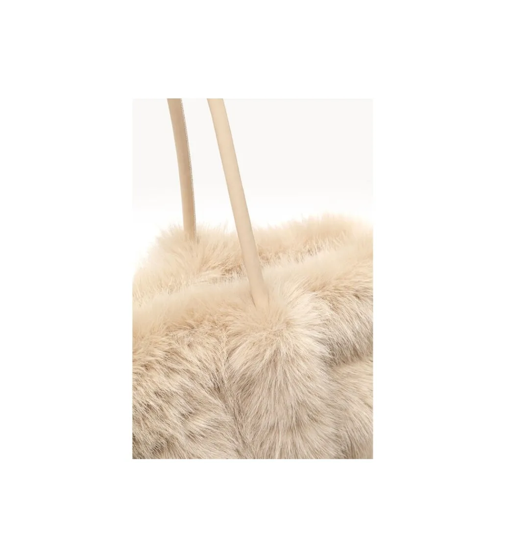 Torba MIKA FURR 56 cm kremowa*KDesign Outlet