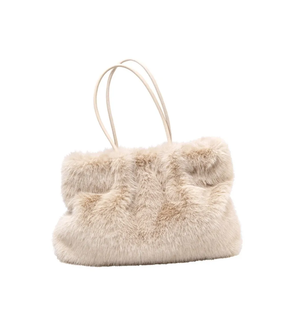 Torba MIKA FURR 56 cm kremowa*KDesign Outlet