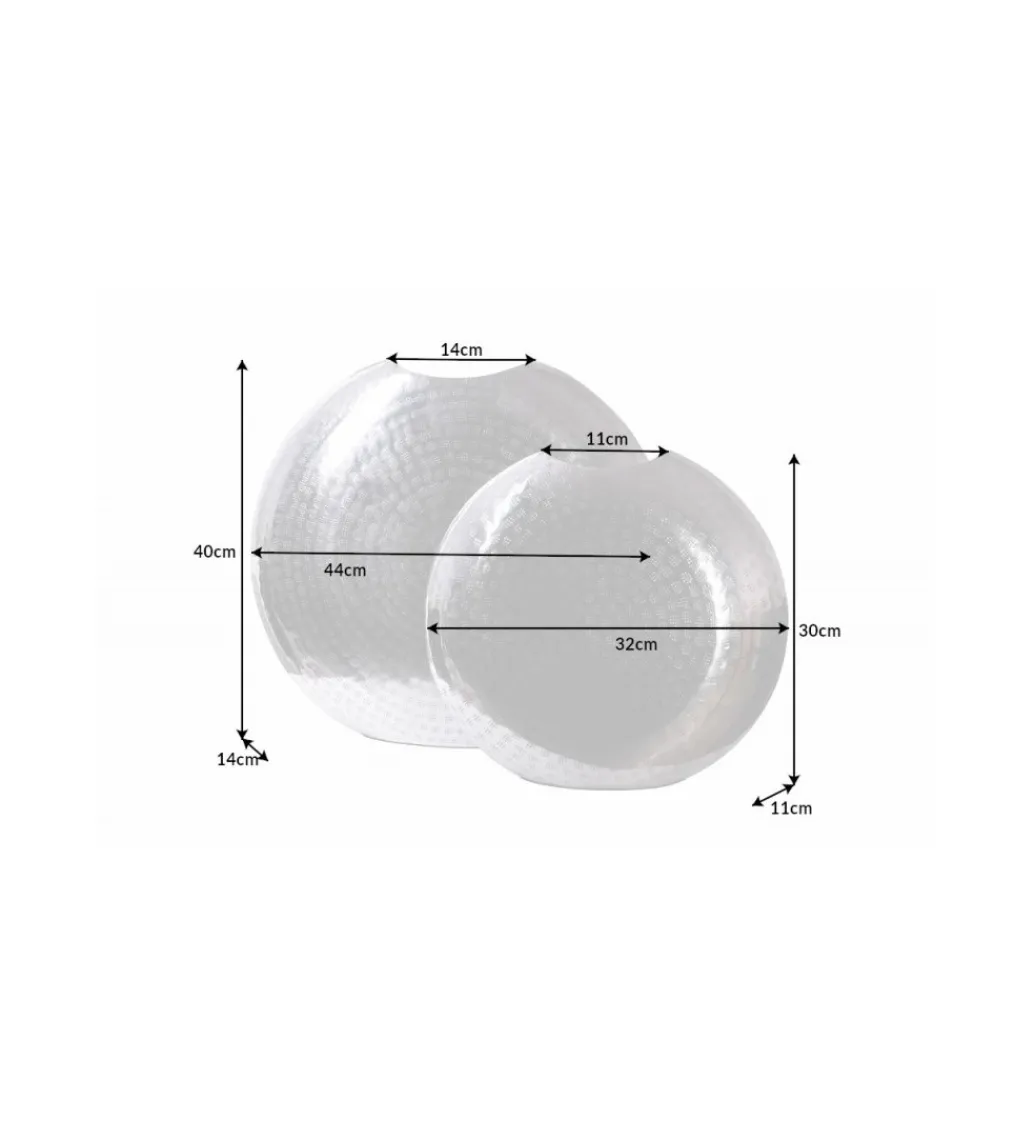 Wazon BRILANT set 2 srebrny*Invicta Interior New