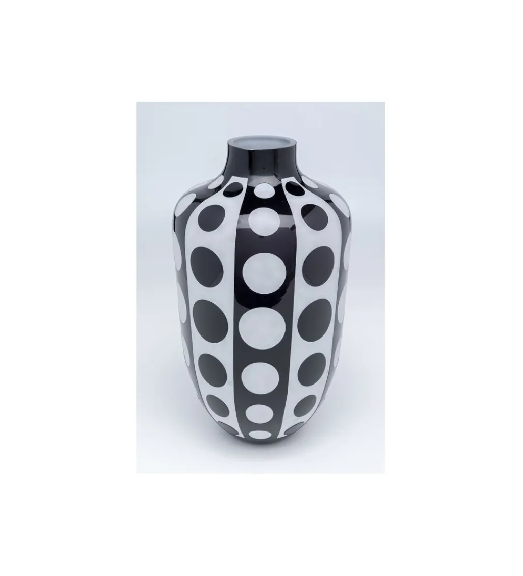 Wazon BRILLAR 45 cm czarno biały szklany*KDesign Clearance