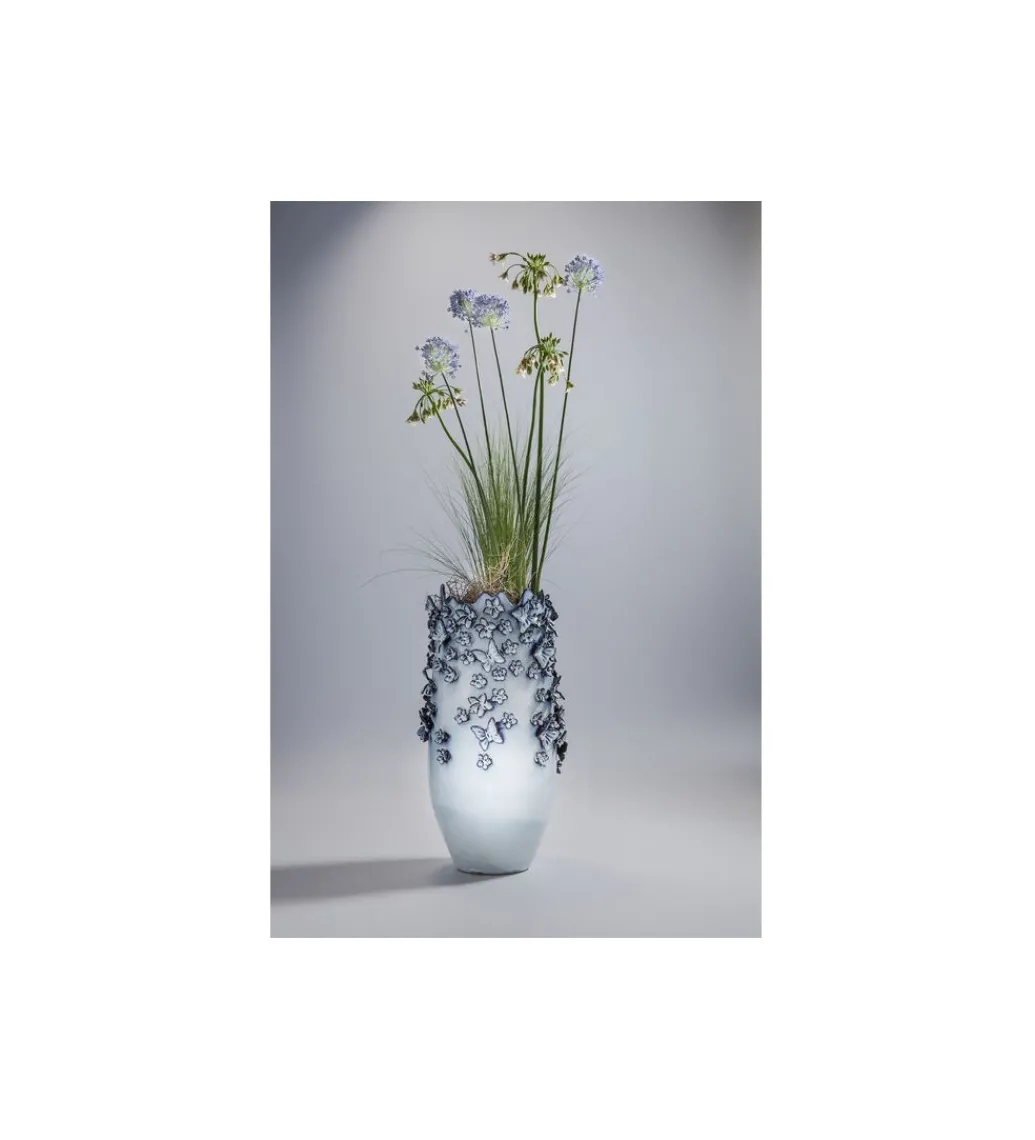 Wazon BUTTERFLIES 50 cm jasnoniebieski*KDesign Best