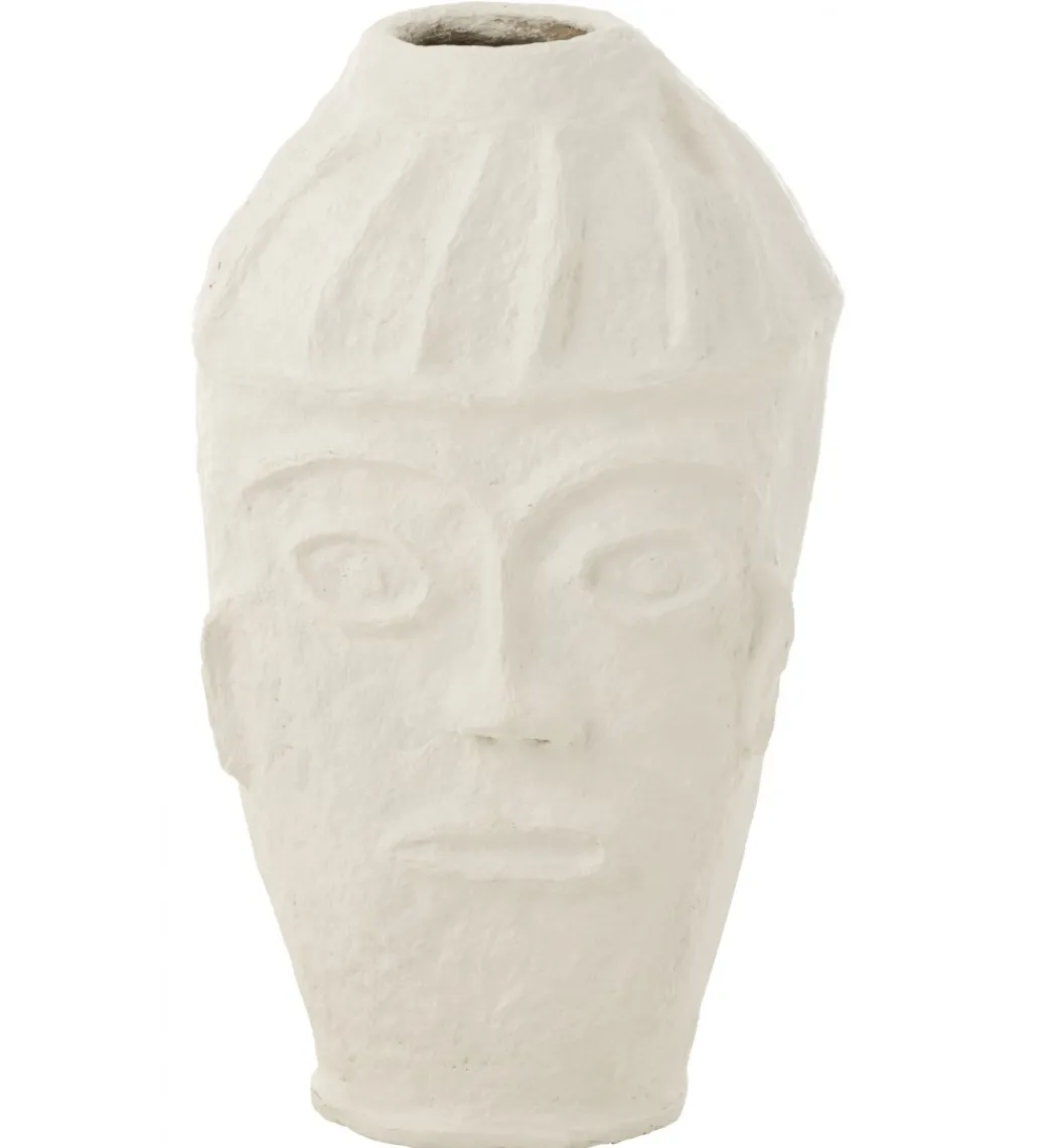 Wazon FACE 95 cm papier mache biały*J-Line Hot