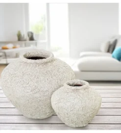 Wazon FATIC 30 cm ceramika biała*Exclusivas Sale